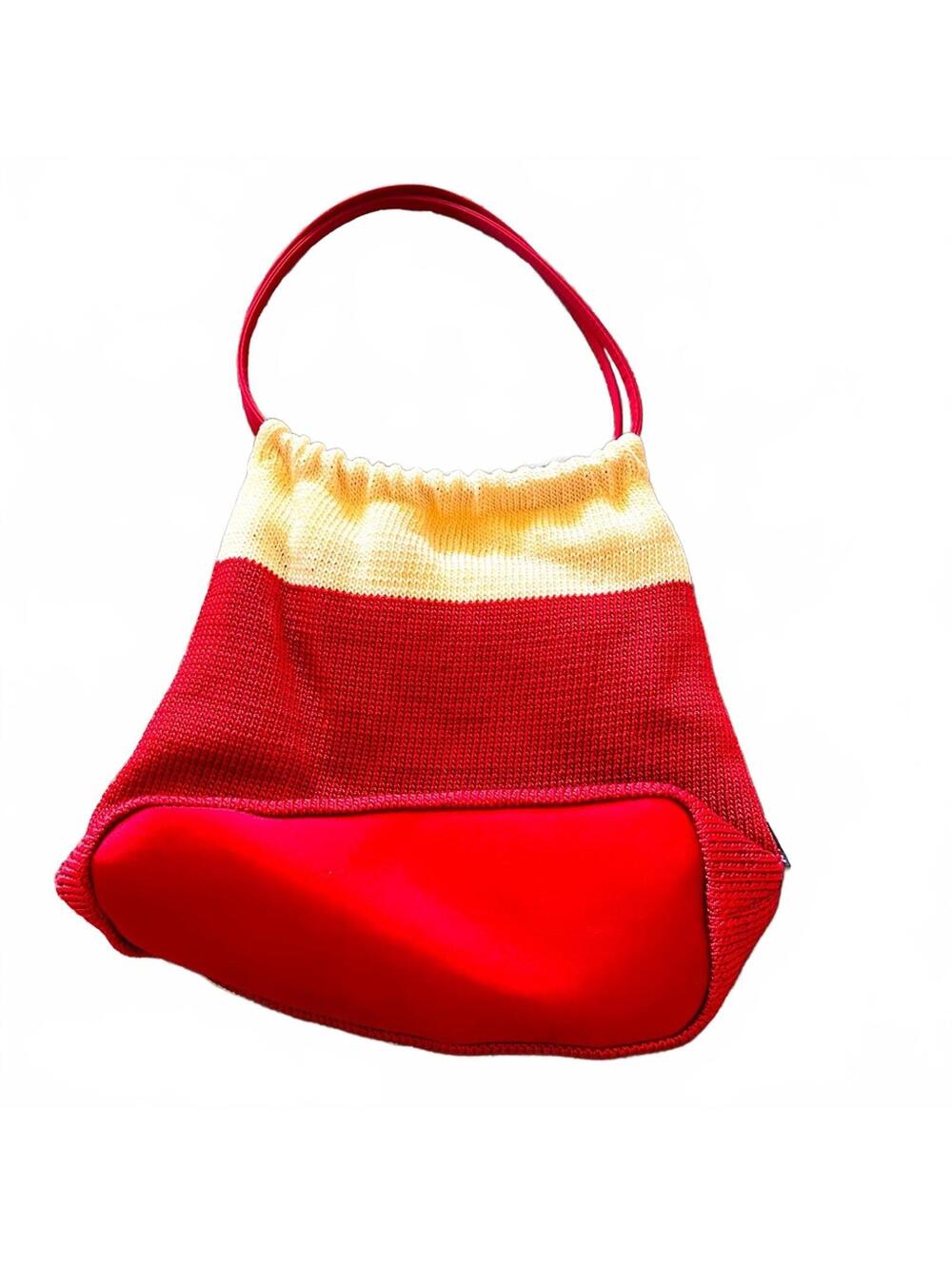 The Sak Red & Cream Hobo Bag | Woven Crochet Shoulder Purse | Boho Handbag
